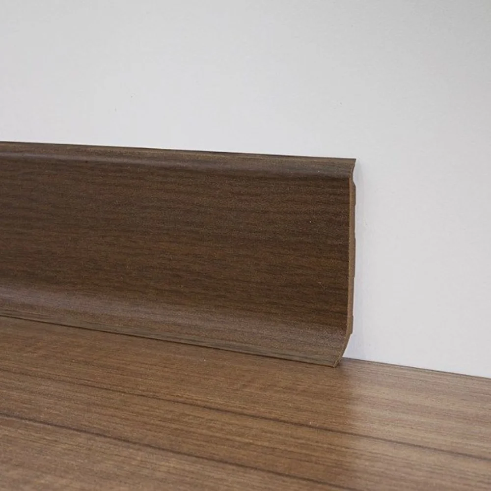 Wood Color PVC_Wood_MDF Skirting Board for Flooring Tiles